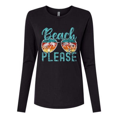 Beach Please Summer Vacay Vibes Beach Vacation Womens Cotton Relaxed Long Sleeve T-Shirt