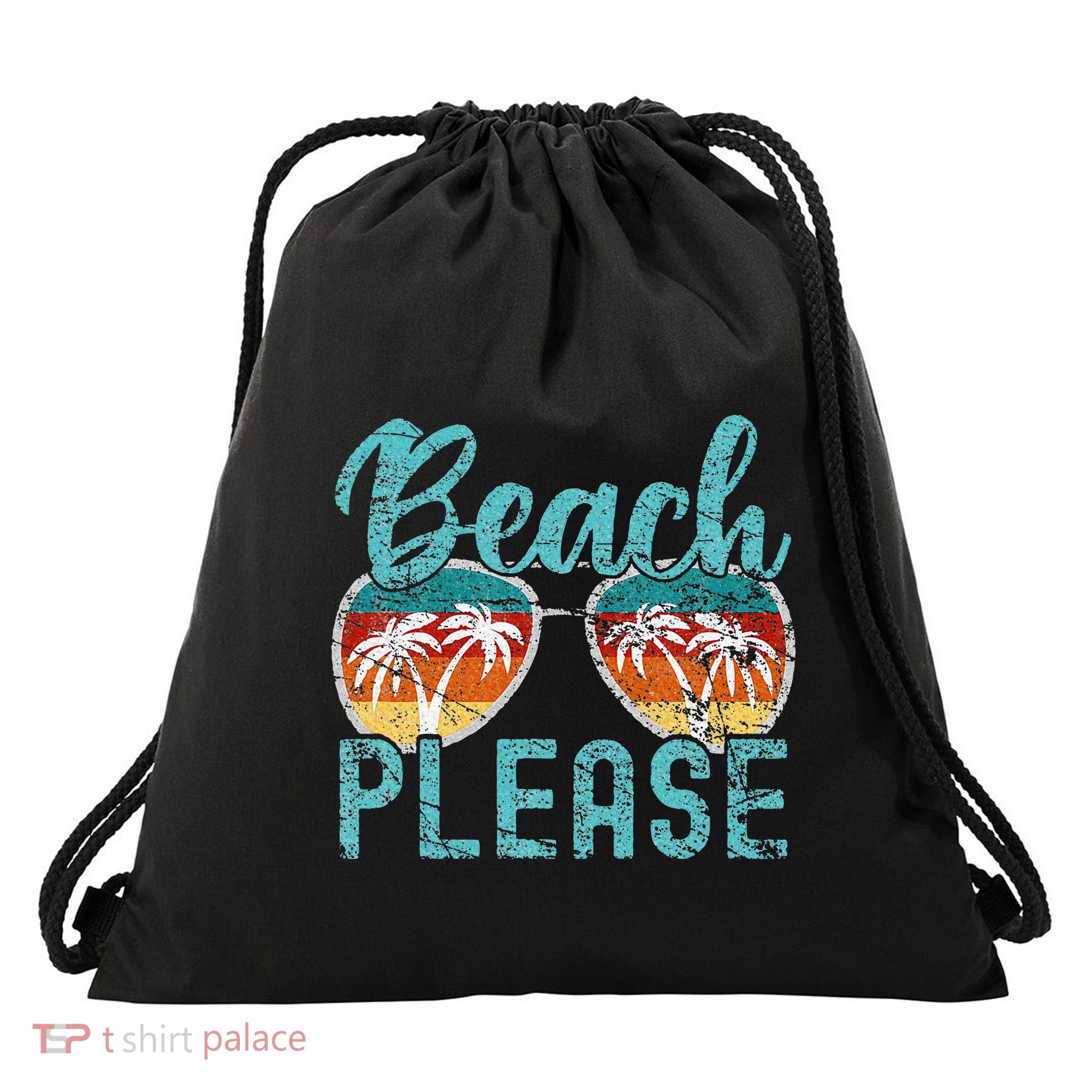 Beach Please Summer Vacay Vibes Beach Vacation Drawstring Bag