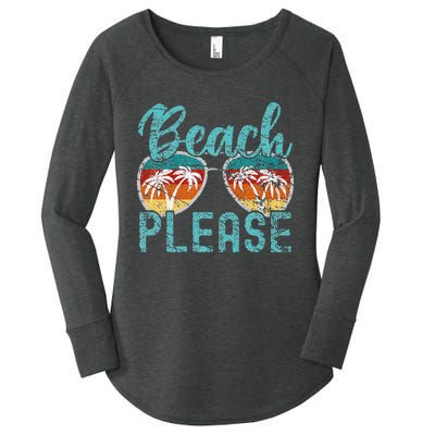 Beach Please Summer Vacay Vibes Beach Vacation Women's Perfect Tri Tunic Long Sleeve Shirt