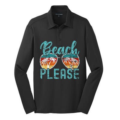 Beach Please Summer Vacay Vibes Beach Vacation Silk Touch Performance Long Sleeve Polo