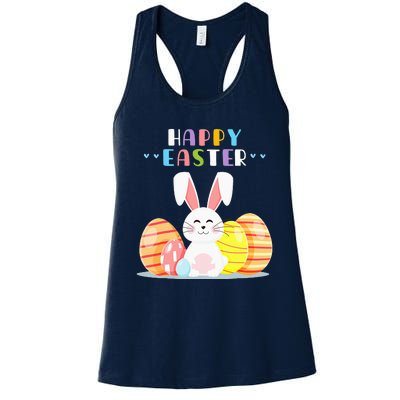 Bunny Pastel Spring Hunt Eggs Rabbit Happy Easter Day Outfit Women's Racerback Tank