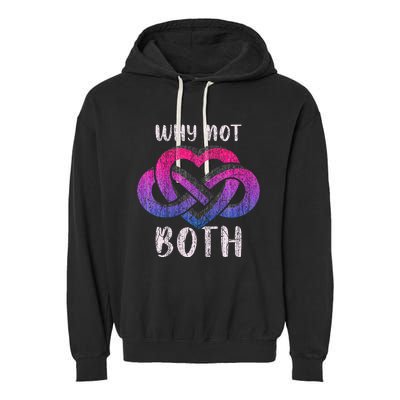 Bisexual Polyamory Symbol Why Not Both Bi Pride Garment-Dyed Fleece Hoodie