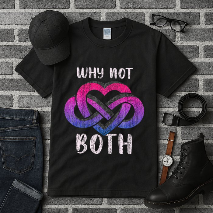 Bisexual Polyamory Symbol Why Not Both Bi Pride Tall T-Shirt