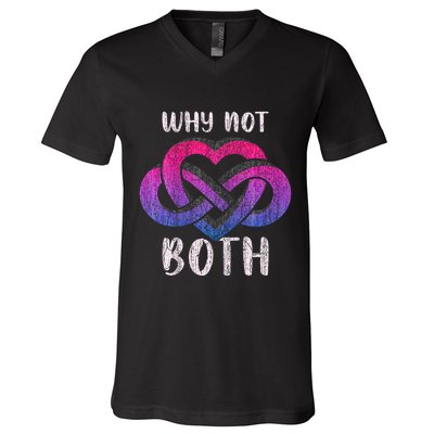 Bisexual Polyamory Symbol Why Not Both Bi Pride V-Neck T-Shirt