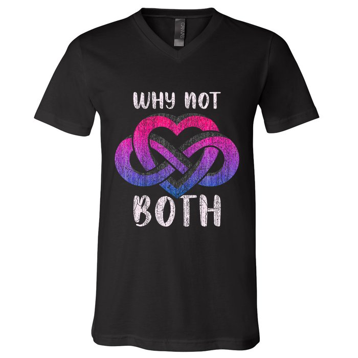 Bisexual Polyamory Symbol Why Not Both Bi Pride V-Neck T-Shirt