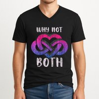 Bisexual Polyamory Symbol Why Not Both Bi Pride V-Neck T-Shirt