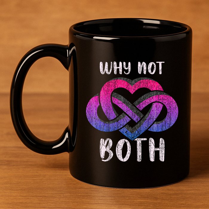 Bisexual Polyamory Symbol Why Not Both Bi Pride 11oz C Handle Ceramic Mug