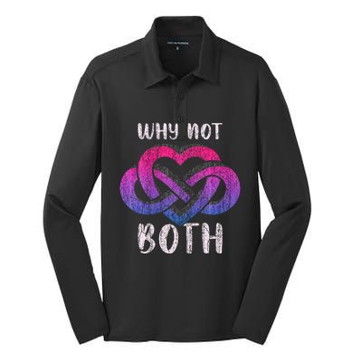 Bisexual Polyamory Symbol Why Not Both Bi Pride Silk Touch Performance Long Sleeve Polo