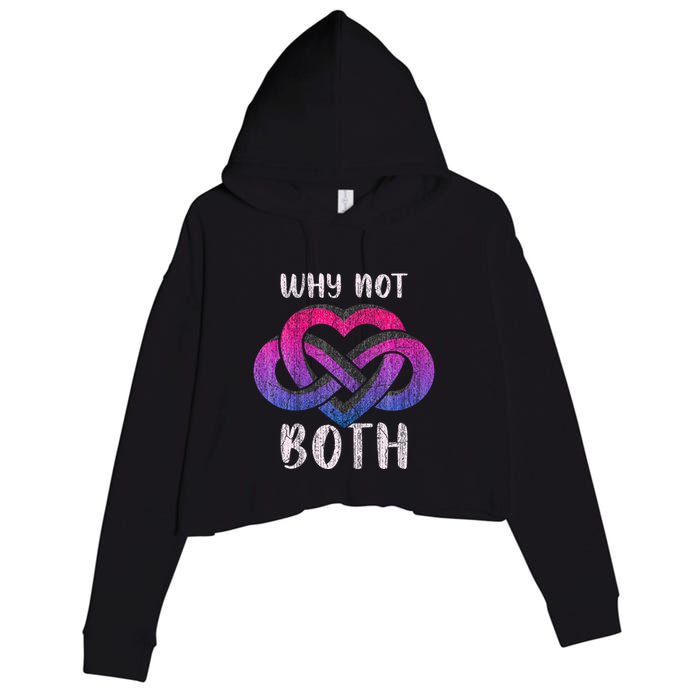Bisexual Polyamory Symbol Why Not Both Bi Pride Crop Fleece Hoodie