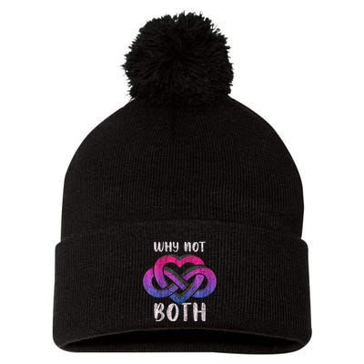 Bisexual Polyamory Symbol Why Not Both Bi Pride Pom Pom 12in Knit Beanie
