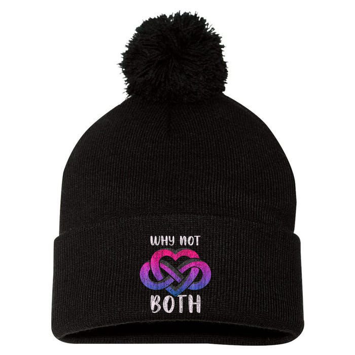 Bisexual Polyamory Symbol Why Not Both Bi Pride Pom Pom 12in Knit Beanie