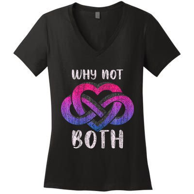 Bisexual Polyamory Symbol Why Not Both Bi Pride Women's V-Neck T-Shirt