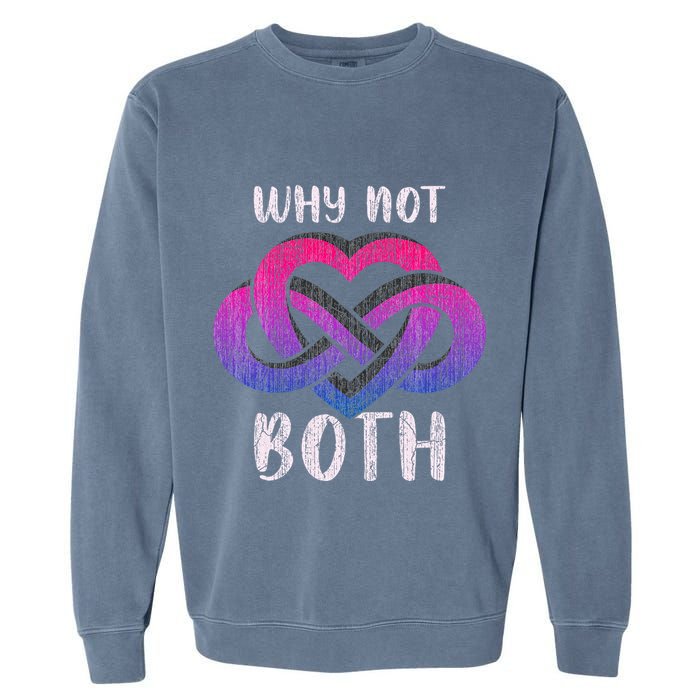 Bisexual Polyamory Symbol Why Not Both Bi Pride Garment-Dyed Sweatshirt