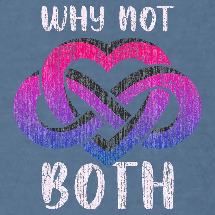 Bisexual Polyamory Symbol Why Not Both Bi Pride Garment-Dyed Sweatshirt
