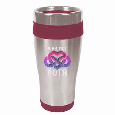 Bisexual Polyamory Symbol Why Not Both Bi Pride 16oz Travel Tumbler