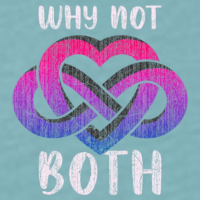 Bisexual Polyamory Symbol Why Not Both Bi Pride Sueded Cloud Jersey T-Shirt
