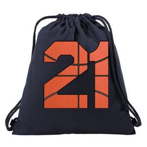 Basketball Player Supporter Number 21 Personalized Sports Cute Gift Drawstring Bag