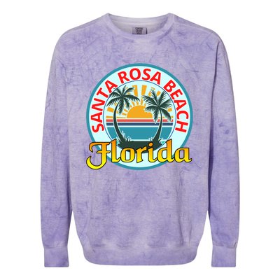 Beach Please Santa Rosa Beach Florida Beach Spring Break Gift Colorblast Crewneck Sweatshirt