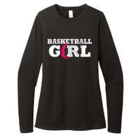 Basketball Player Silhouette Sport Gift Womens CVC Long Sleeve Shirt