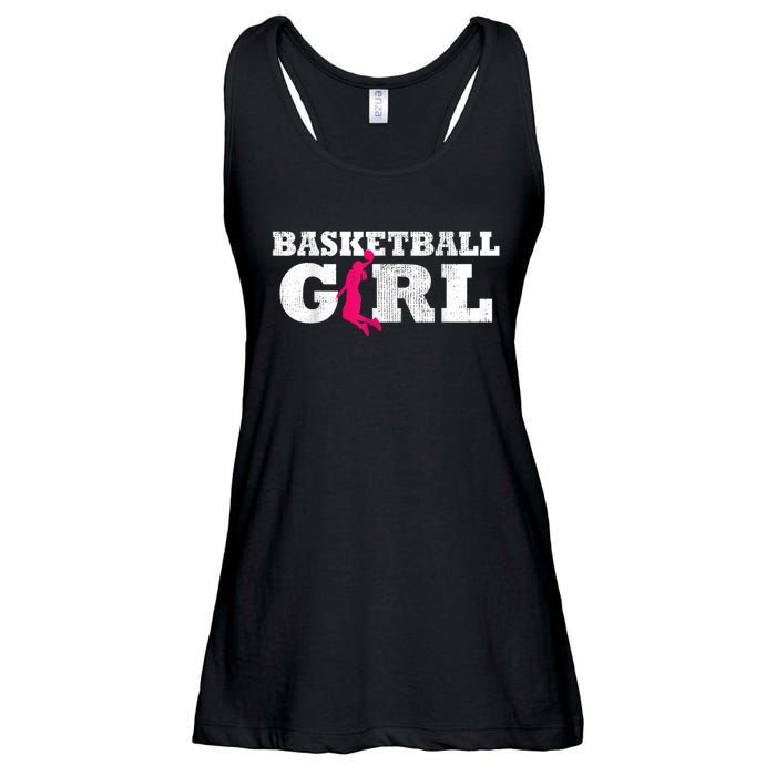 Basketball Player Silhouette Sport Gift Ladies Essential Flowy Tank