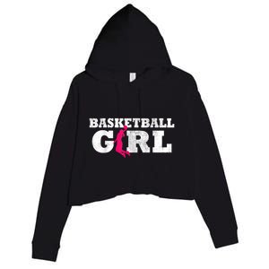 Basketball Player Silhouette Sport Gift Crop Fleece Hoodie