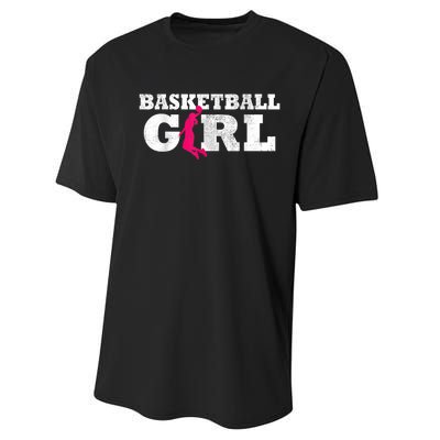 Basketball Player Silhouette Sport Gift Performance Sprint T-Shirt