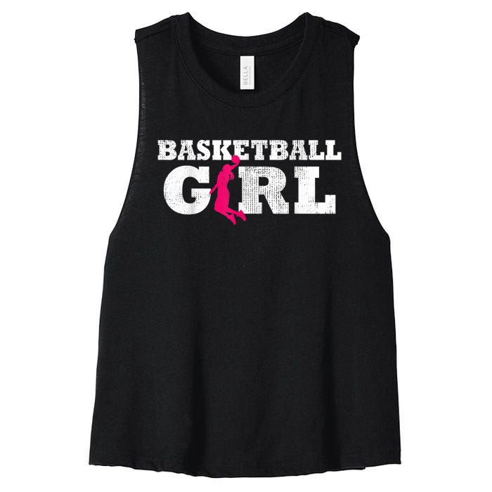 Basketball Player Silhouette Sport Gift Women's Racerback Cropped Tank