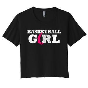 Basketball Player Silhouette Sport Gift Women's Crop Top Tee