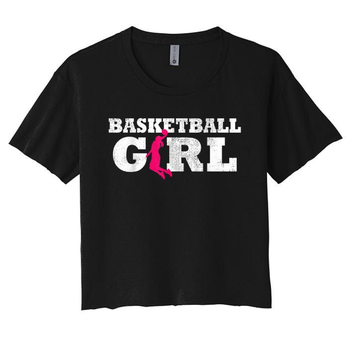 Basketball Player Silhouette Sport Gift Women's Crop Top Tee