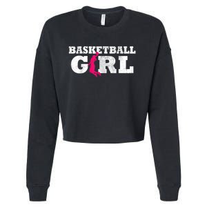 Basketball Player Silhouette Sport Gift Cropped Pullover Crew