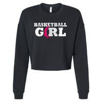 Basketball Player Silhouette Sport Gift Cropped Pullover Crew