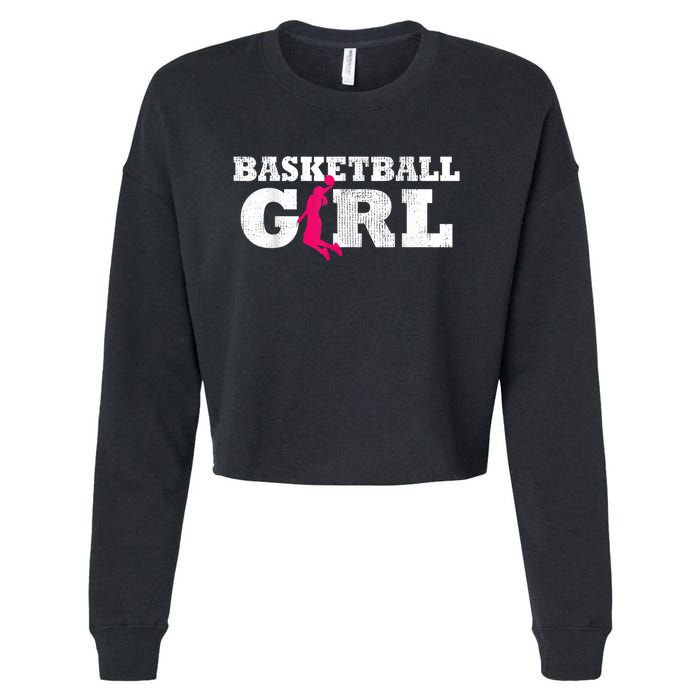 Basketball Player Silhouette Sport Gift Cropped Pullover Crew