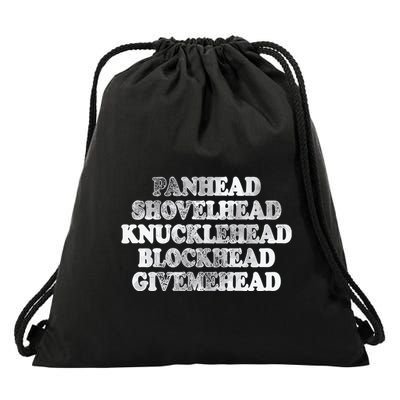 Blonded Panhead Shovelhead Knucklehead Blockhead Givemehead Drawstring Bag