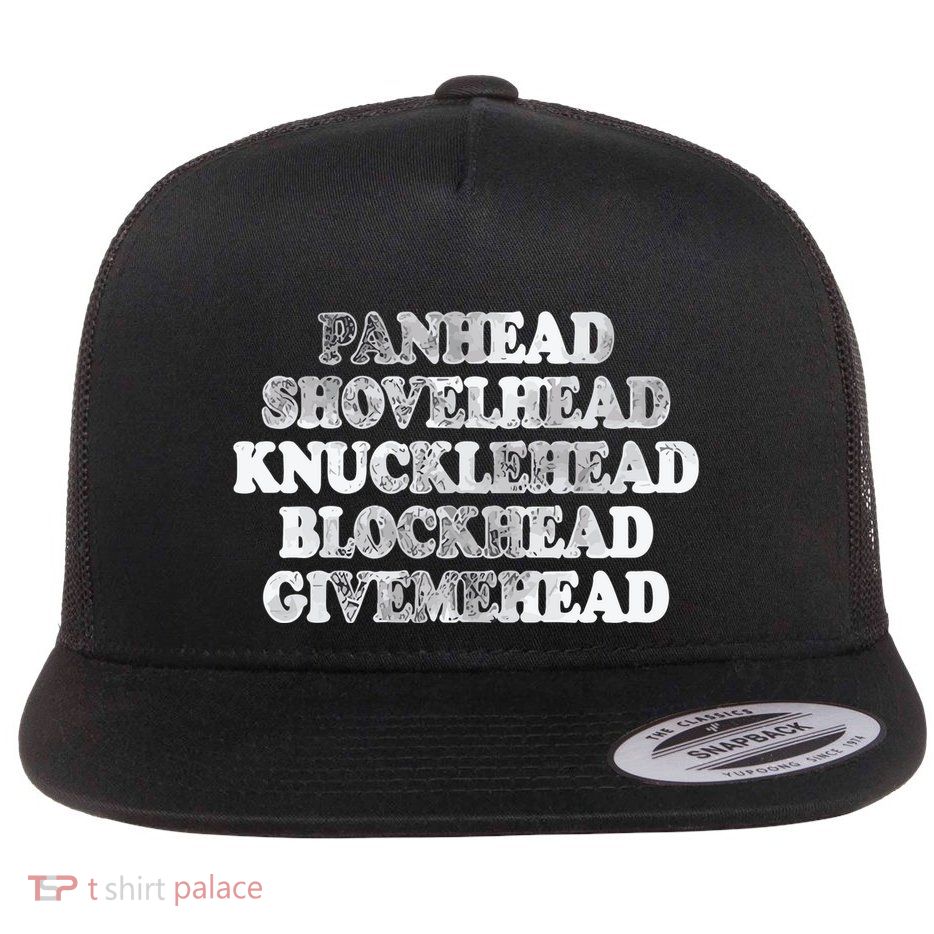 Blonded Panhead Shovelhead Knucklehead Blockhead Givemehead Flatbill Hat