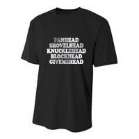 Blonded Panhead Shovelhead Knucklehead Blockhead Givemehead Youth Performance Sprint T-Shirt