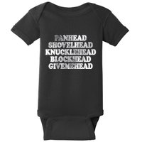Blonded Panhead Shovelhead Knucklehead Blockhead Givemehead Baby Bodysuit