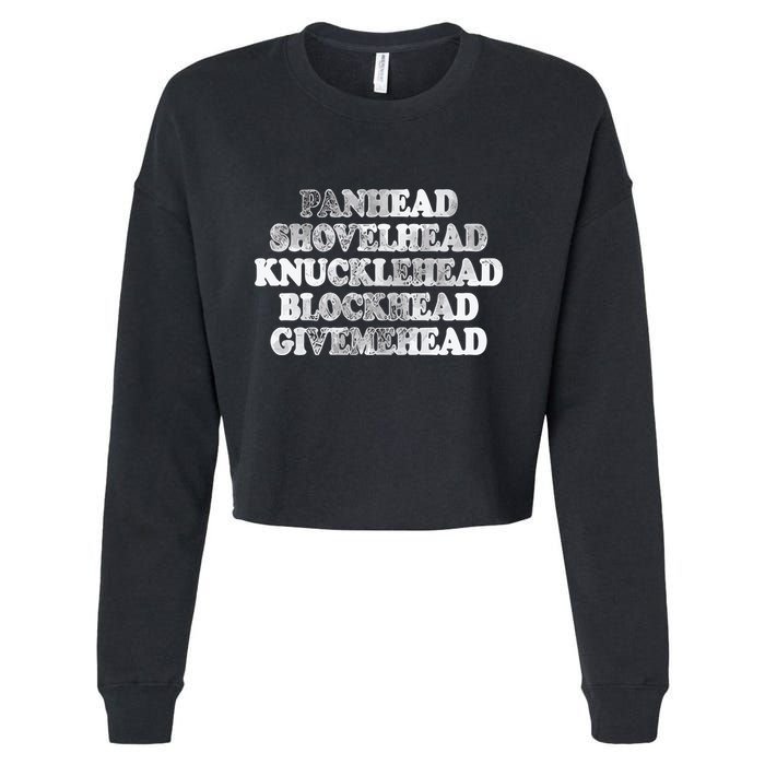 Blonded Panhead Shovelhead Knucklehead Blockhead Givemehead Cropped Pullover Crew