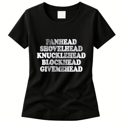 Blonded Panhead Shovelhead Knucklehead Blockhead Givemehead Womens T-Shirt