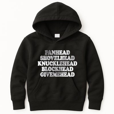 Blonded Panhead Shovelhead Knucklehead Blockhead Givemehead Kids Hoodie