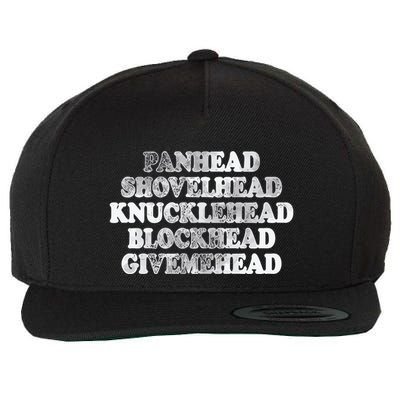 Blonded Panhead Shovelhead Knucklehead Blockhead Givemehead Wool Snapback Cap