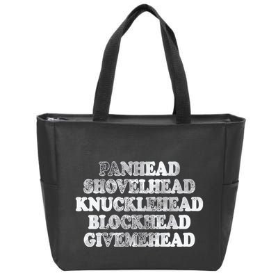 Blonded Panhead Shovelhead Knucklehead Blockhead Givemehead Zip Tote Bag