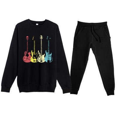 Bass Player Shirts Men Gift For Bass Guitar Player Bassist Premium Crewneck Sweatsuit Set