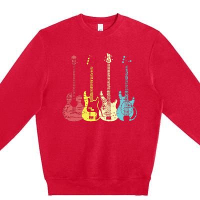 Bass Player Shirts Men Gift For Bass Guitar Player Bassist Premium Crewneck Sweatshirt