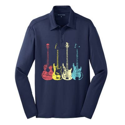 Bass Player Shirts Men Gift For Bass Guitar Player Bassist Silk Touch Performance Long Sleeve Polo