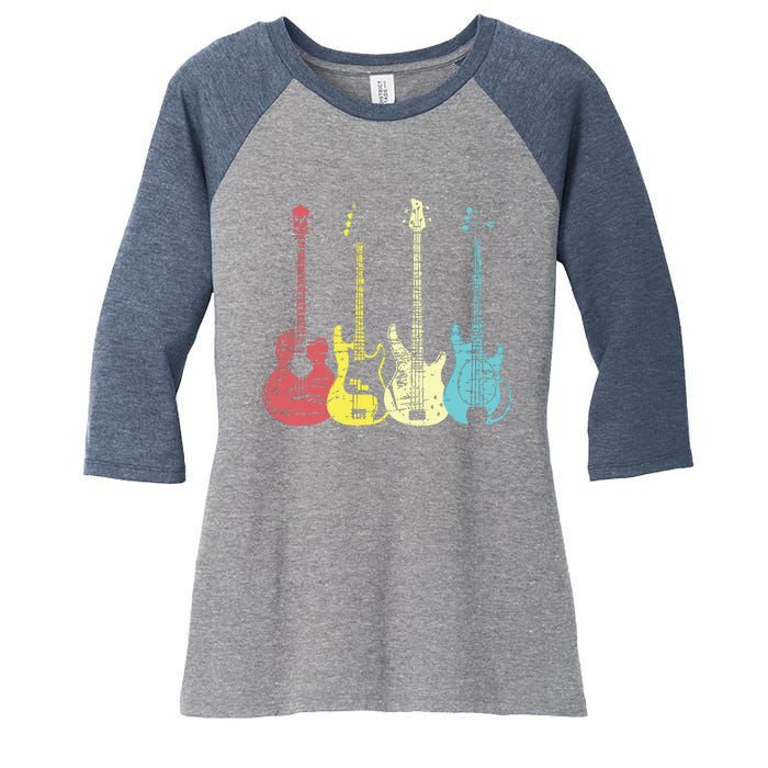 Bass Player Shirts Men Gift For Bass Guitar Player Bassist Women's Tri-Blend 3/4-Sleeve Raglan Shirt