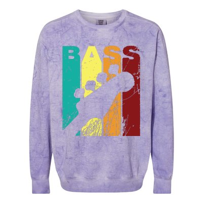 Bass Player Shirts Men Gift For Bass Guitar Player Bassist Colorblast Crewneck Sweatshirt