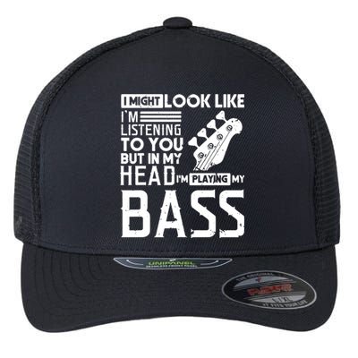 Bass Player Shirts Men Gift For Bass Guitar Player Bassist Flexfit Unipanel Trucker Cap