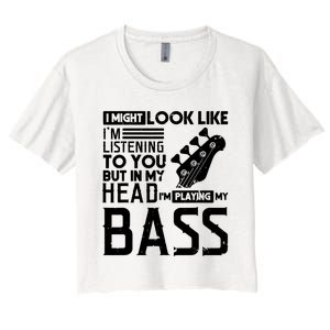 Bass Player Shirts Men Gift For Bass Guitar Player Bassist Women's Crop Top Tee