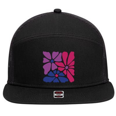 Bi Pride Subtle Bi Pride 7 Panel Mesh Trucker Snapback Hat