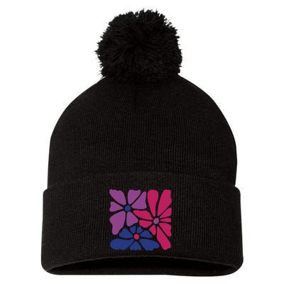 Bi Pride Subtle Bi Pride Pom Pom 12in Knit Beanie